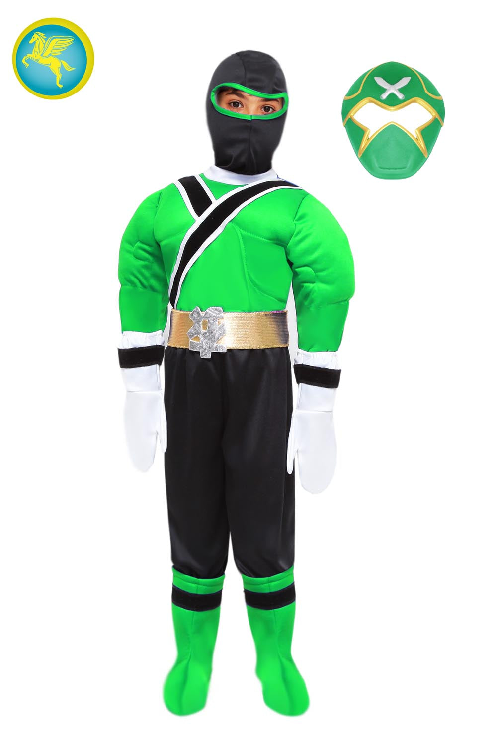 Costume Di Carnevale Baby Da Super Ninja Verde Di Pegasus 0648