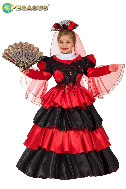 Costume Di Carnevale Baby Da Spagnola Baby Lusso 0771