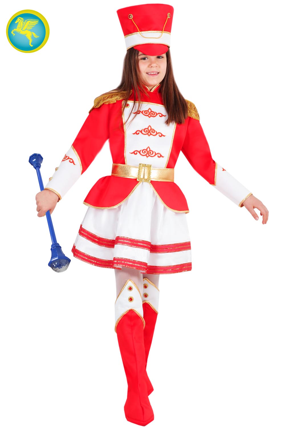 Costume Di Carnevale Bambino/a Da Majorette Rossa Di Pegasus 1587