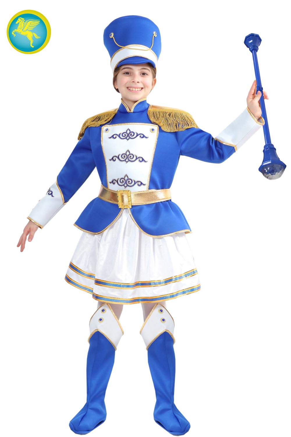 Costume Di Carnevale Bambino/a Da Majorette Blu Di Pegasus 1596