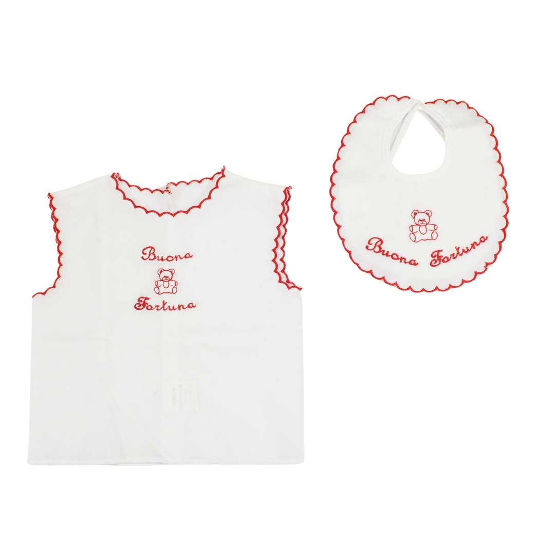 Baby boy and baby girl shirt and bib set 1033 Birillini