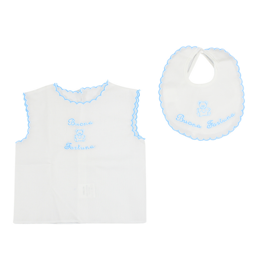 Baby boy and baby girl shirt and bib set 1033 Birillini