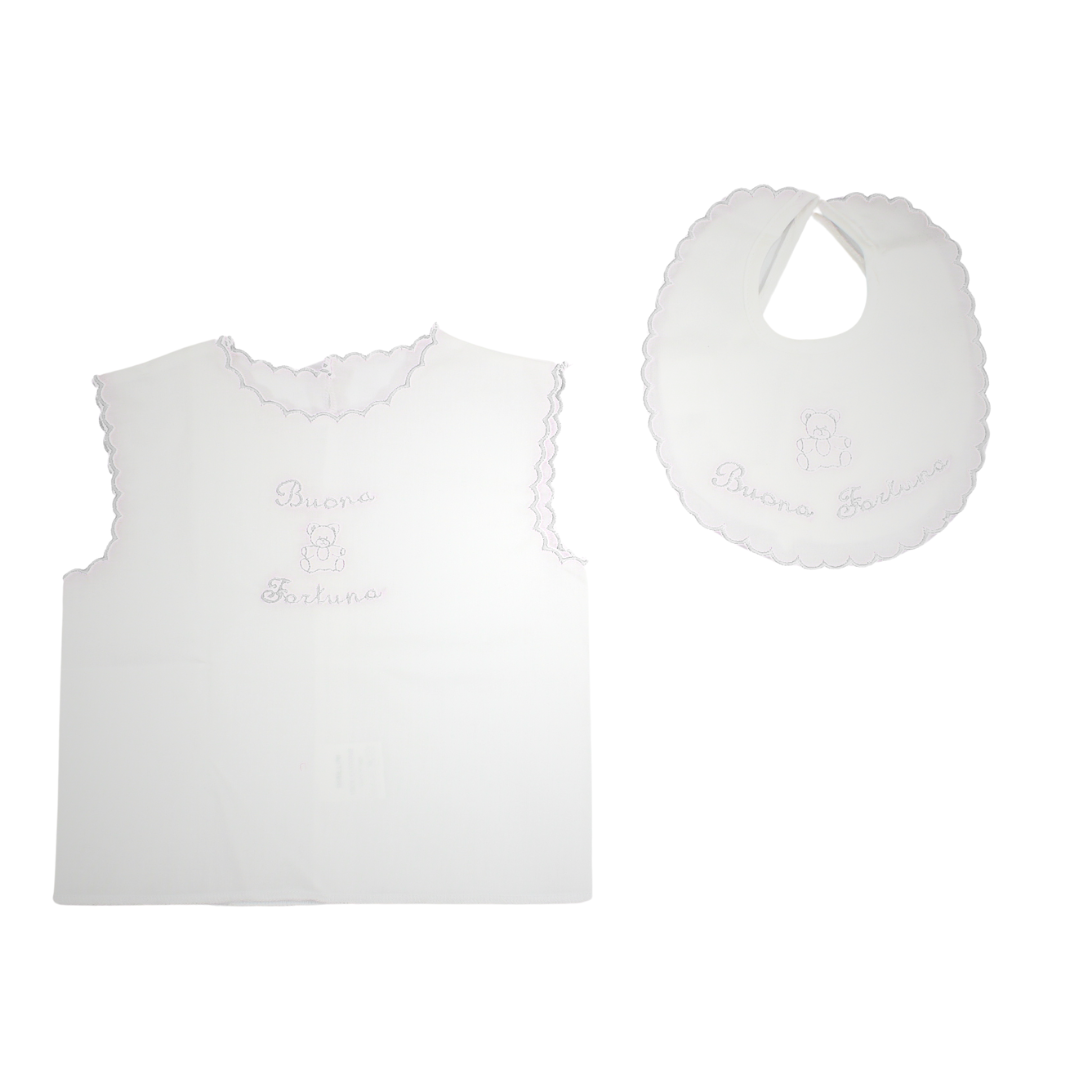 Baby boy and baby girl shirt and bib set 1033 Birillini