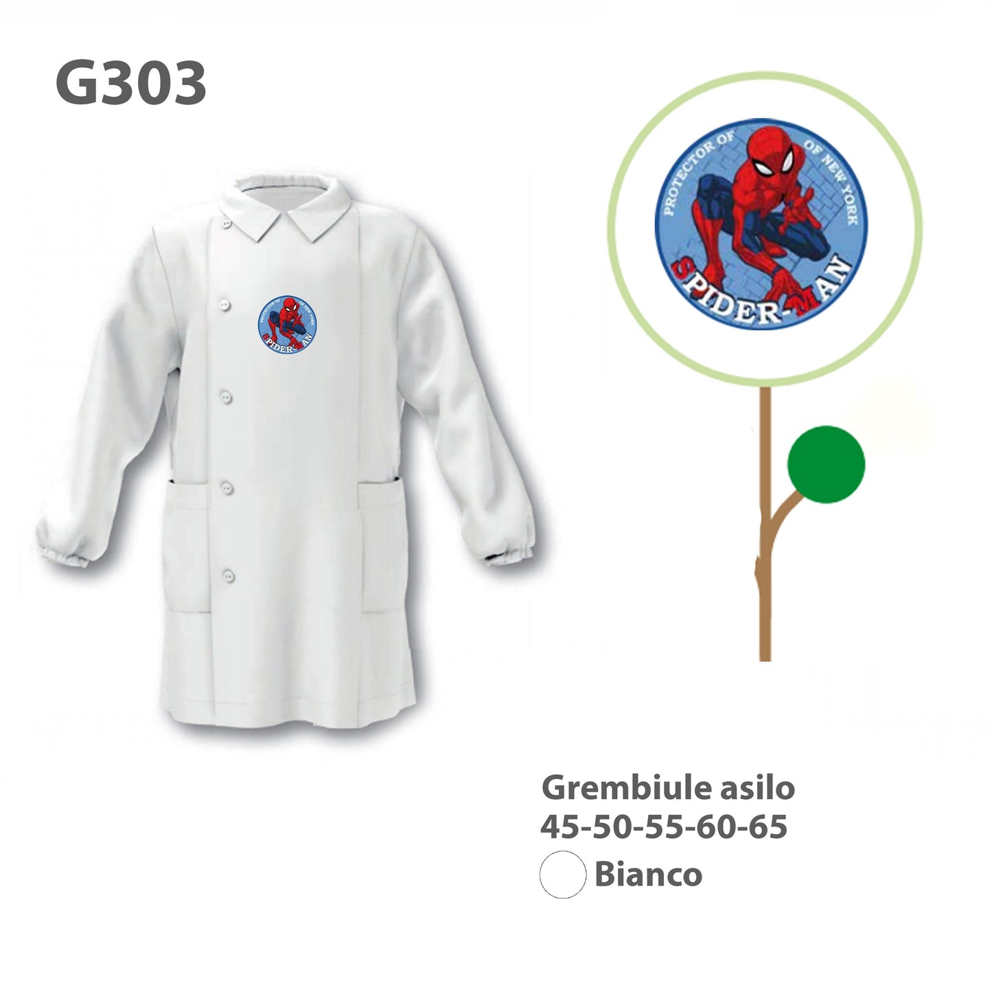 Spiderman Nursery Apron Male G303-BNC Muccillo