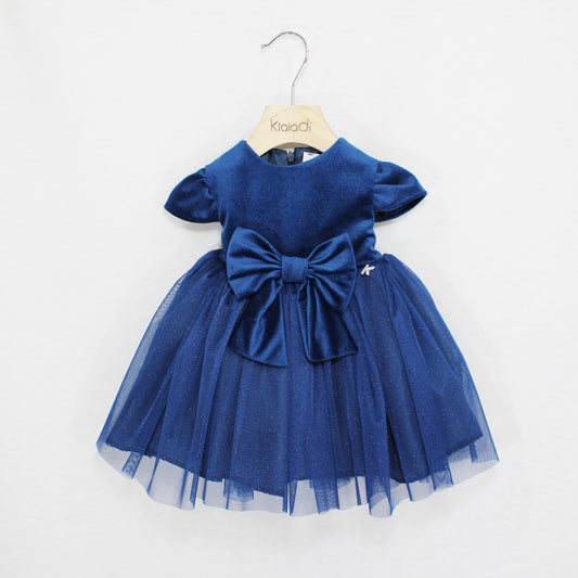 Abito in velluto e tulle natalizio per neonata e bambina Klaiadì KD10869/KD21682