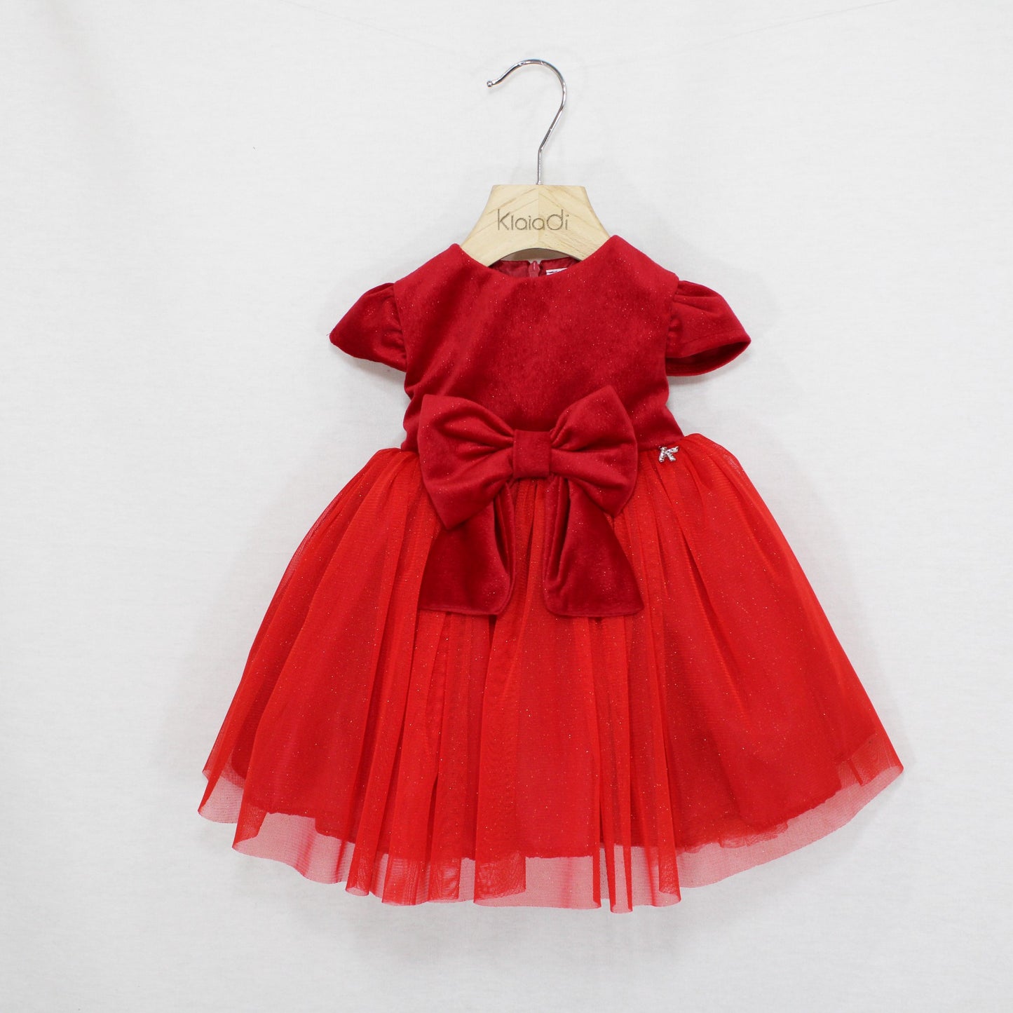 Abito in velluto e tulle natalizio per neonata e bambina Klaiadì KD10869/KD21682