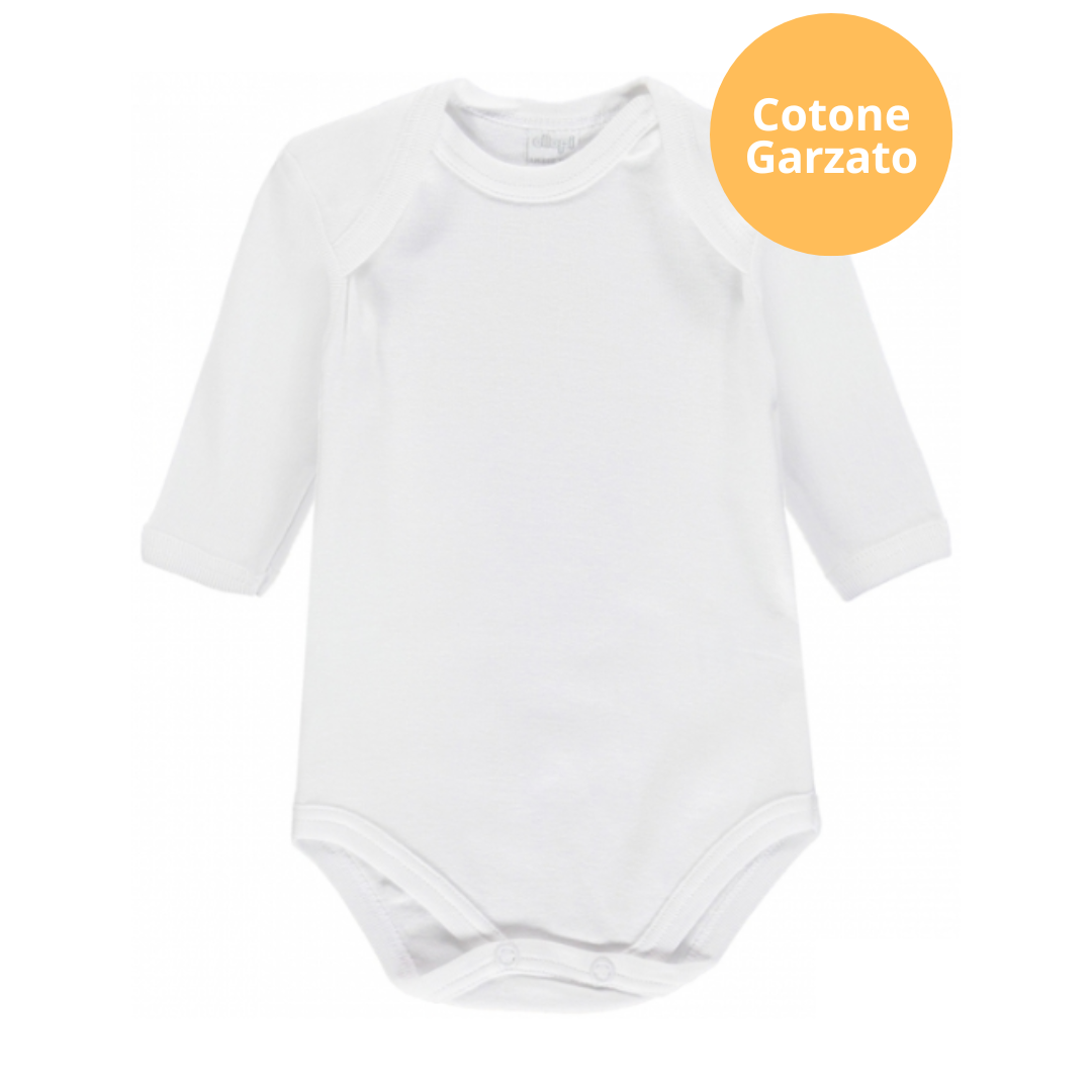 Body americano manica lunga neonato e neonata in cotone garzato AF890