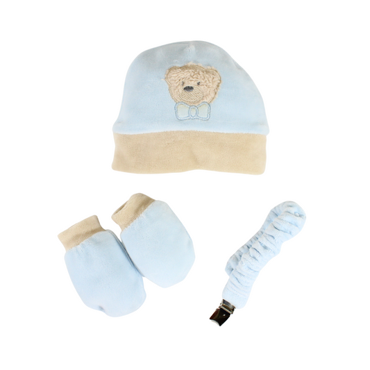 Set corredino cappellino babbucce e portaciuccio neonato NG2147/29 Nazareno Gabrielli