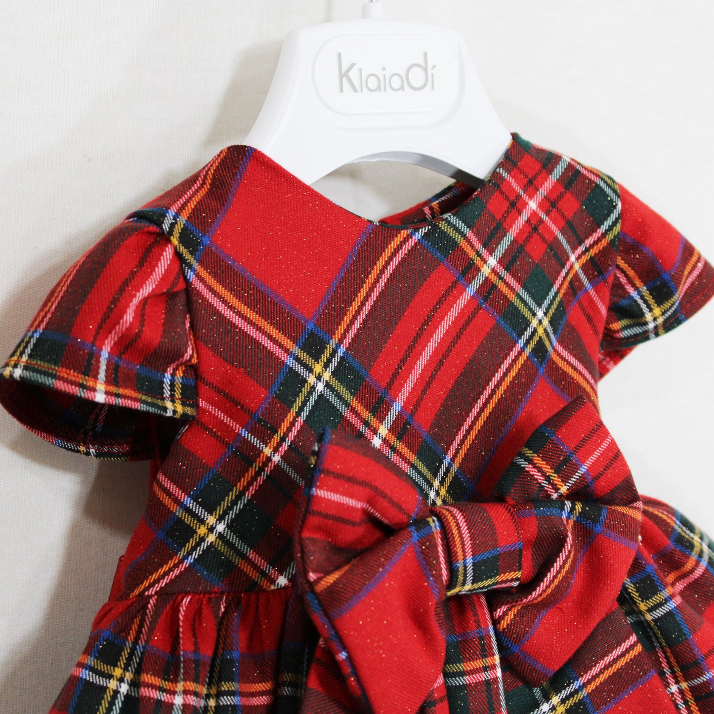 Vestito natalizio fantasia tartan per neonata Klaiadì KD10875