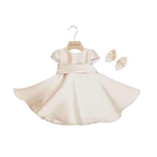 abito neonata bambina gonna a ruota con fiocco KD5014 Klaiadì