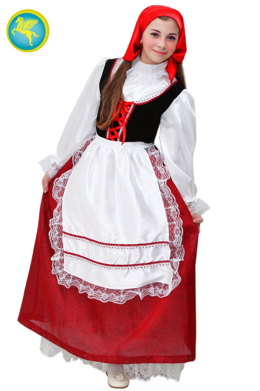 Costume Di Carnevale Smart Price Da Popolana Rossa N7032/A