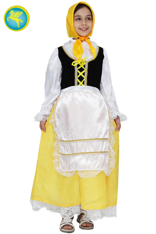 Costume Di Carnevale Smart Price Da Popolana Gialla N7032/B