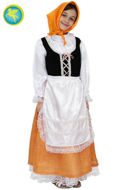 Costume Di Carnevale Smart Price Da Popolana Arancio N7032/C