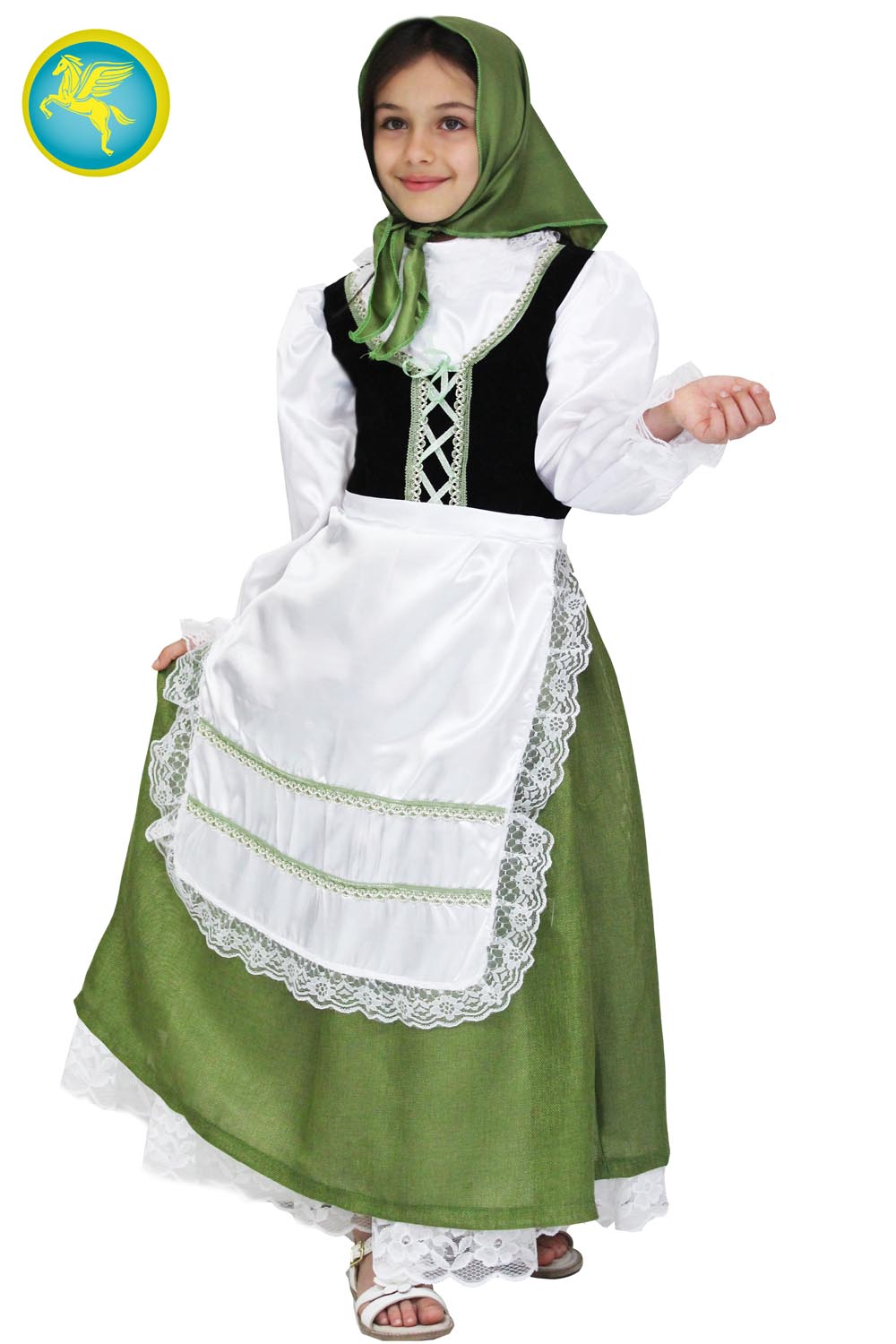 Costume Di Carnevale Smart Price Da Popolana Verde N7032/E