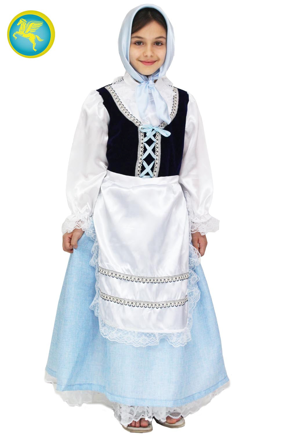 Costume Di Carnevale Smart Price Da Popolana Celeste N7032/F